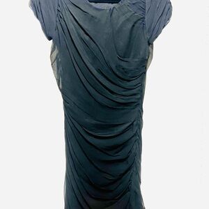 Diane Von Furstenberg Gray Sheath Mini Dress with Cowl Neck